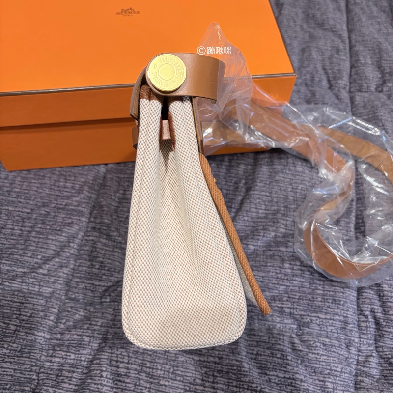 Hermès Mini Herbag 20 最新K刻 金棕金扣 全新全配-33