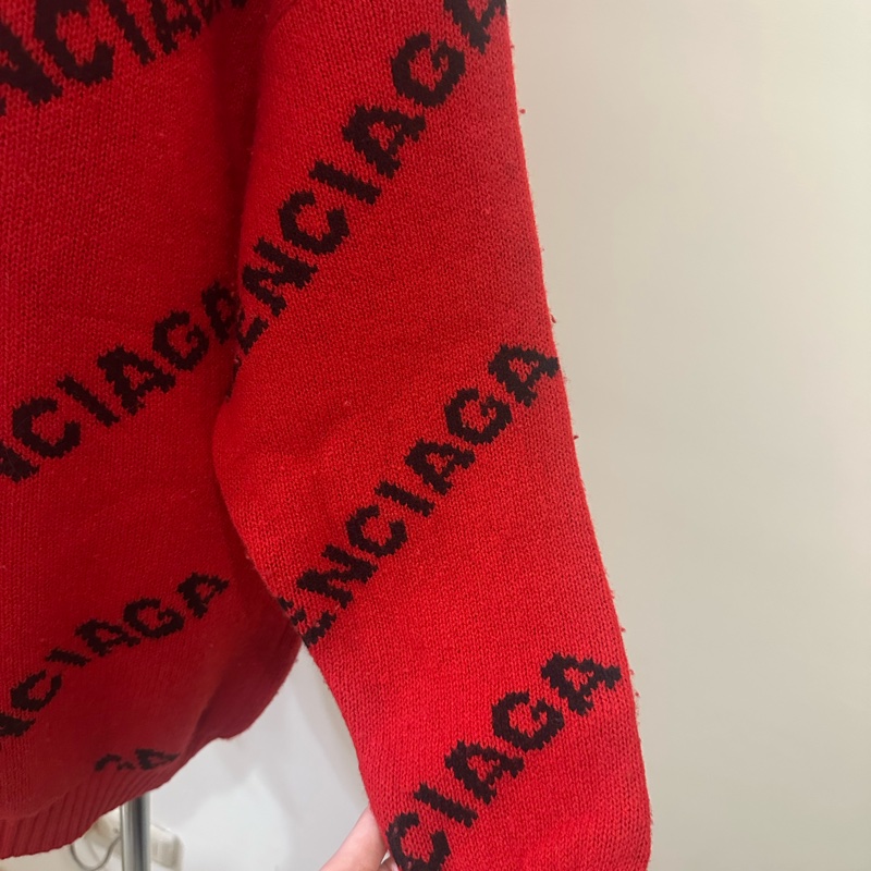 二手巴黎世家紅色毛衣-1