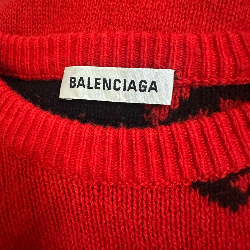 二手巴黎世家紅色毛衣-2