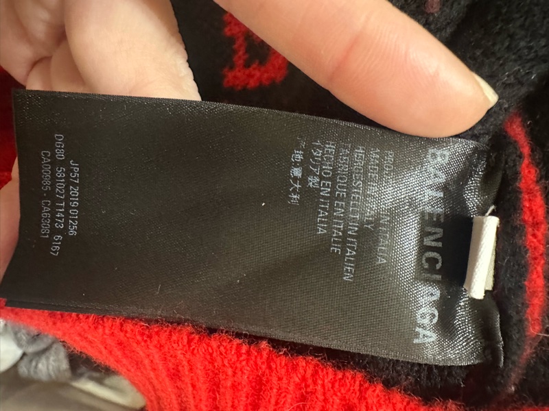 二手巴黎世家紅色毛衣-3