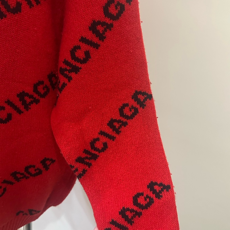 二手巴黎世家紅色毛衣-5