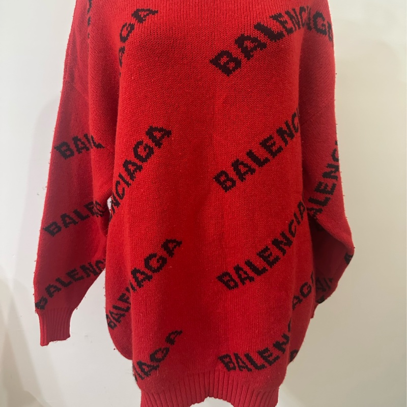 二手巴黎世家紅色毛衣-6