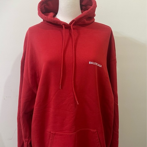 二手巴黎世家紅色連帽T