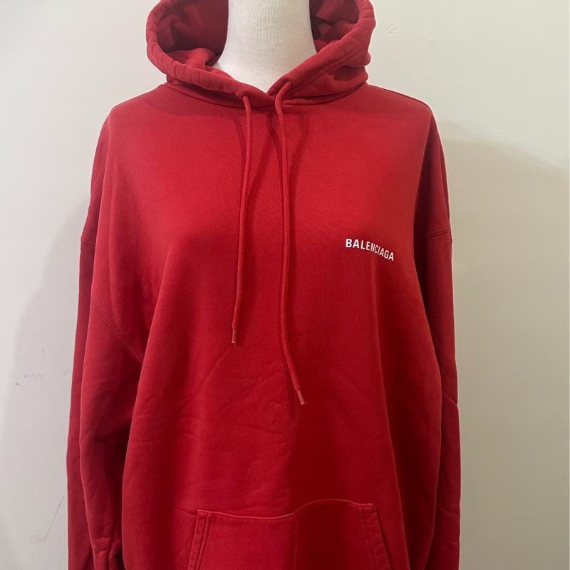 二手巴黎世家紅色連帽T-0