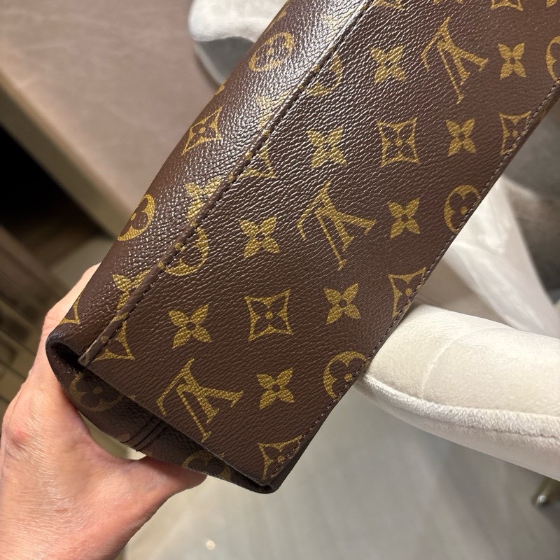 Louis Vuitton牛皮配老花肩背兩用包-16