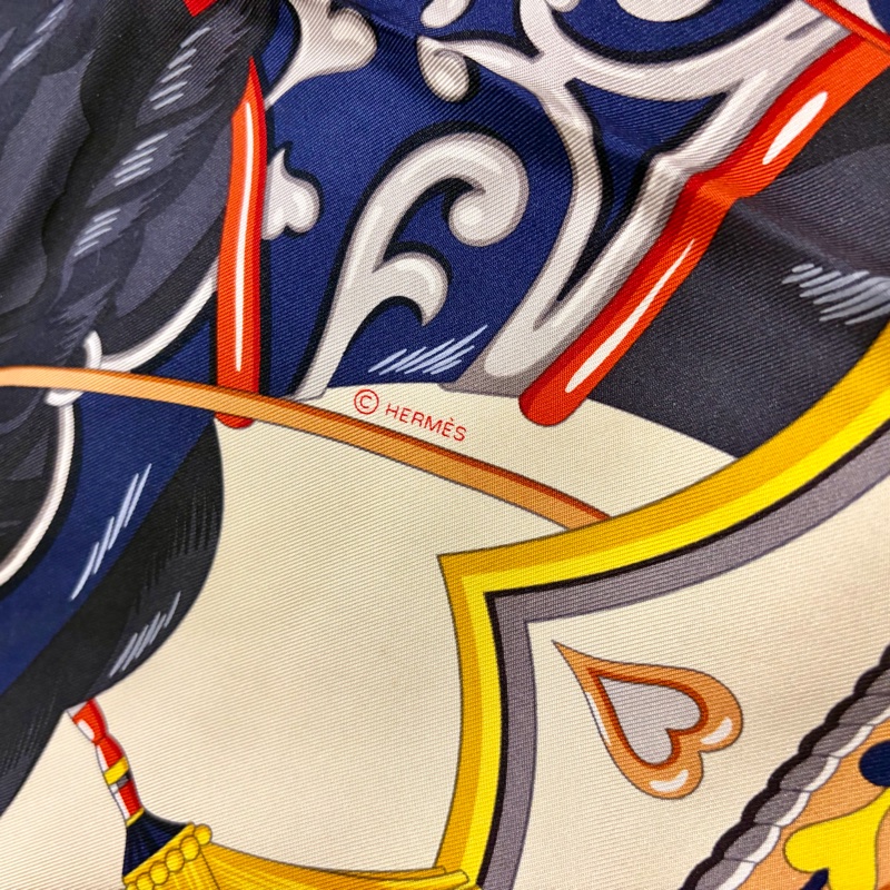 Hermes 心型馬具 HARNAIS DE COEUR 圍巾 90*90絲巾-3