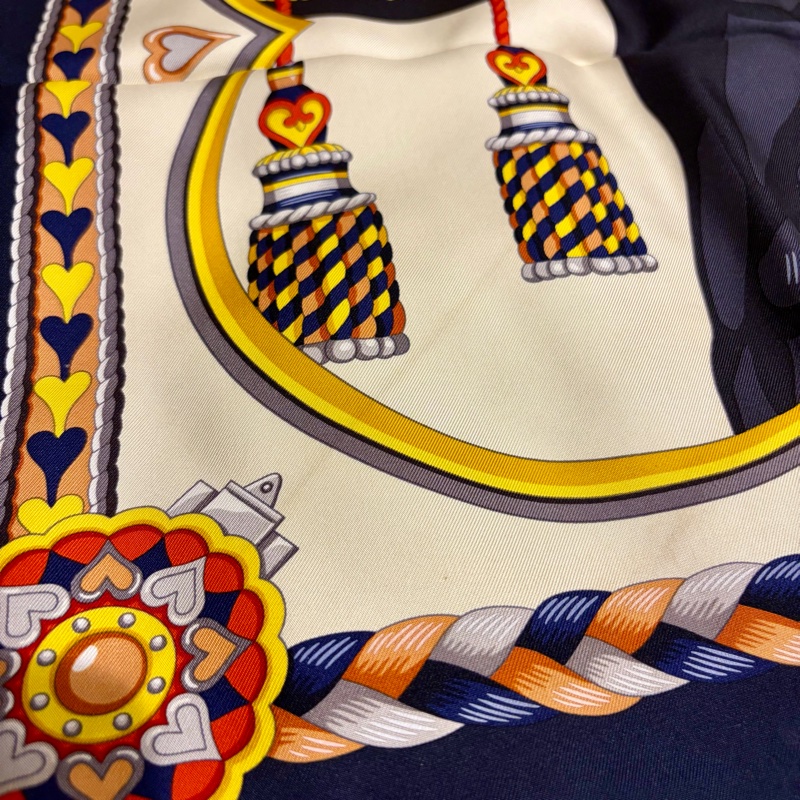 Hermes 心型馬具 HARNAIS DE COEUR 圍巾 90*90絲巾-14
