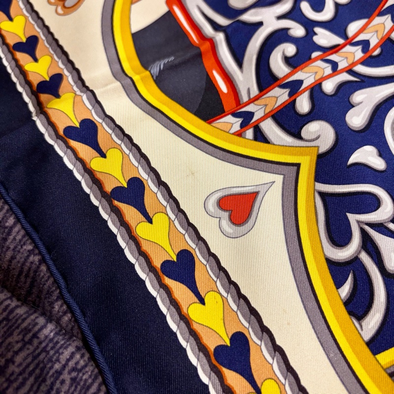 Hermes 心型馬具 HARNAIS DE COEUR 圍巾 90*90絲巾-15