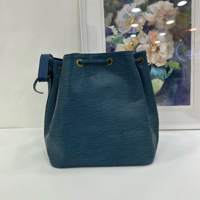 LV路易威登中古水波紋水桶包藍色/26*27*19cm-1