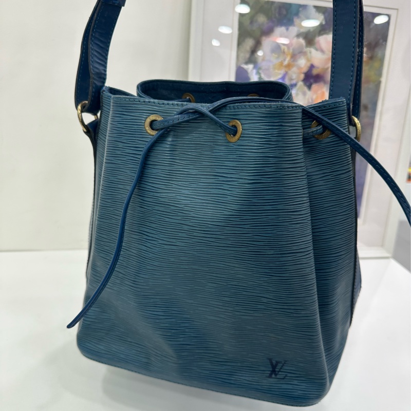 LV路易威登中古水波紋水桶包藍色/26*27*19cm-5