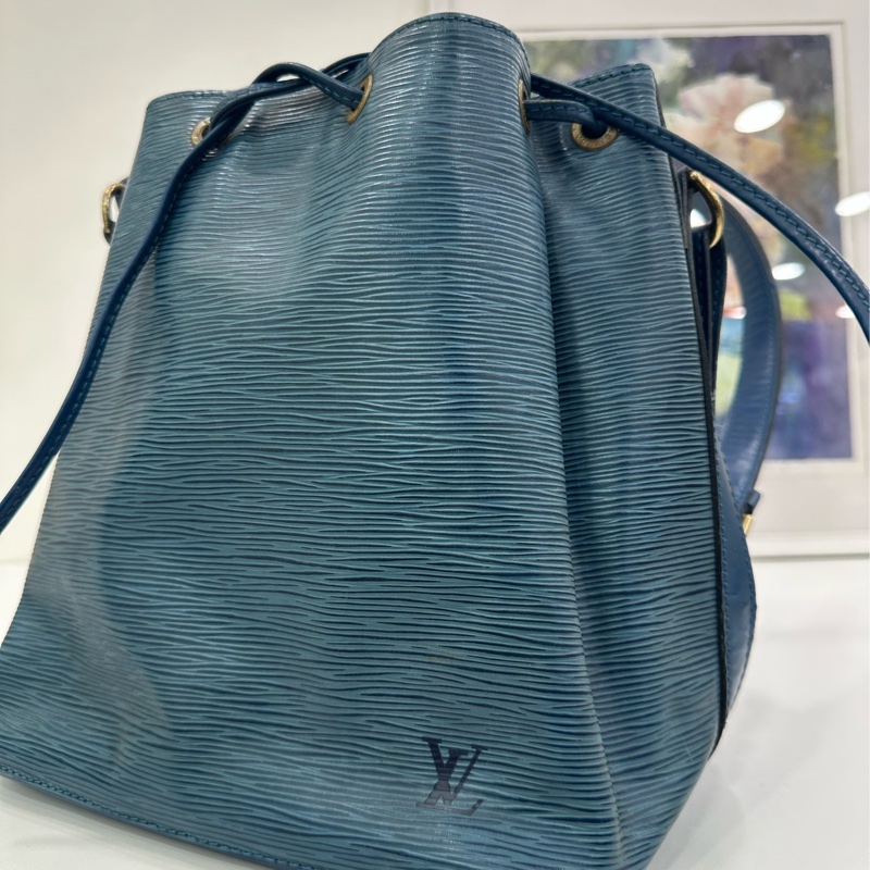 LV路易威登中古水波紋水桶包藍色/26*27*19cm-6