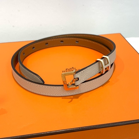 Hermes愛馬仕小牛皮popH腰帶 奶昔白