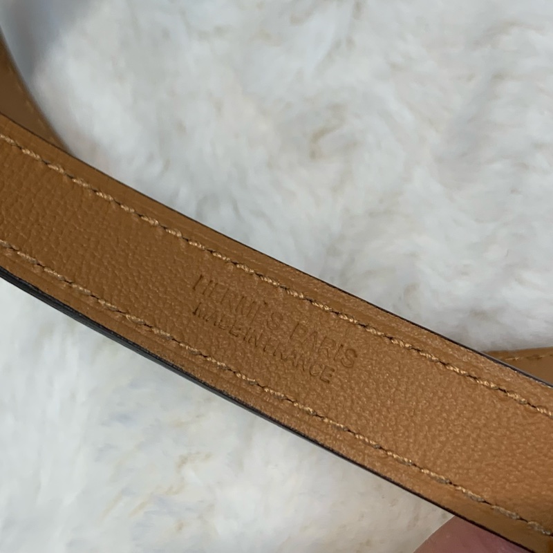 Hermes愛馬仕小牛皮popH腰帶 奶昔白-5