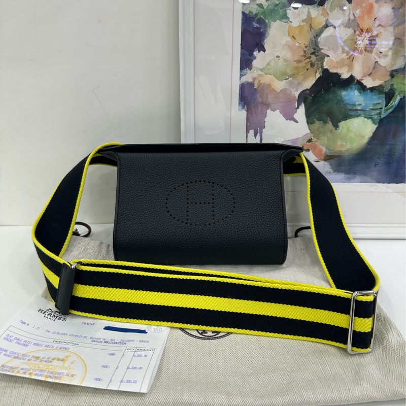 Hermes愛馬仕videpoches blue navy 黑銀 餐盤包/信封包 togo皮 W刻有購證 尺寸:20*3.5-0