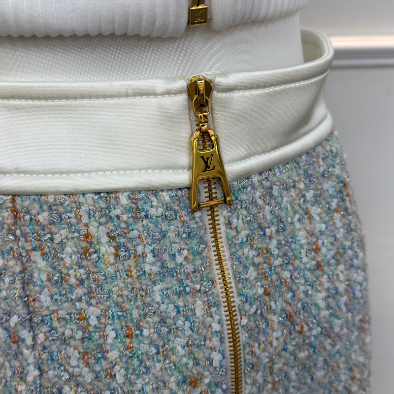 Louis Vuitton 路易威登吊帶羊毛混紡彩色小香風套裝-5