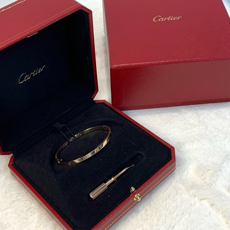 Cartier 卡地亞 18k玫瑰金 love 窄款 16圈口-0