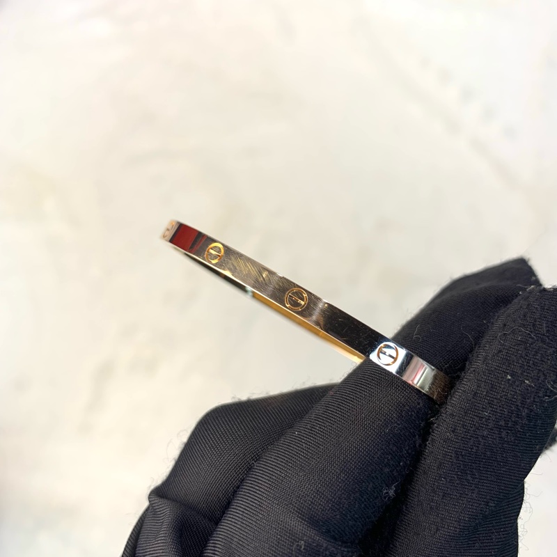 Cartier 卡地亞 18k玫瑰金 love 窄款 16圈口-1