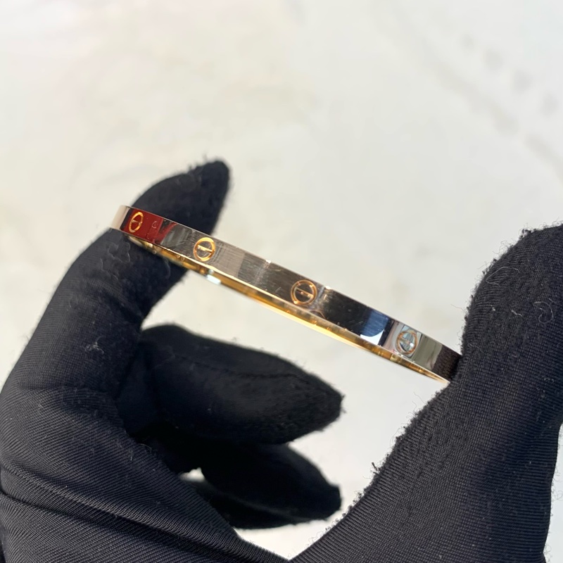 Cartier 卡地亞 18k玫瑰金 love 窄款 16圈口-3
