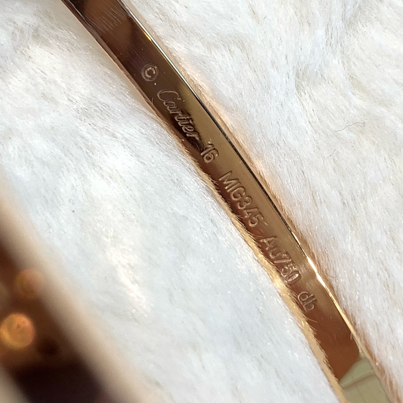 Cartier 卡地亞 18k玫瑰金 love 窄款 16圈口-7