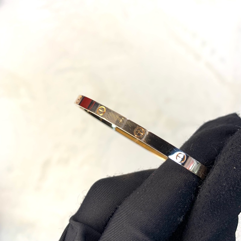 Cartier 卡地亞 18k玫瑰金 love 窄款 16圈口-10