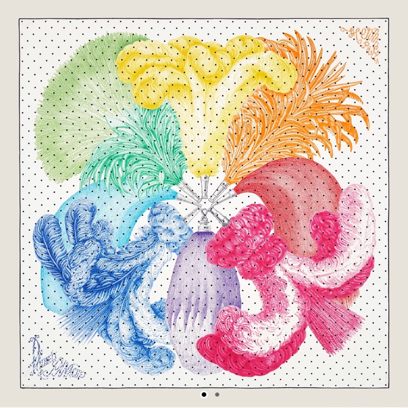 Hermes 華麗輕羽 PLUMETS ET PANACHES El 90*90絲巾-0