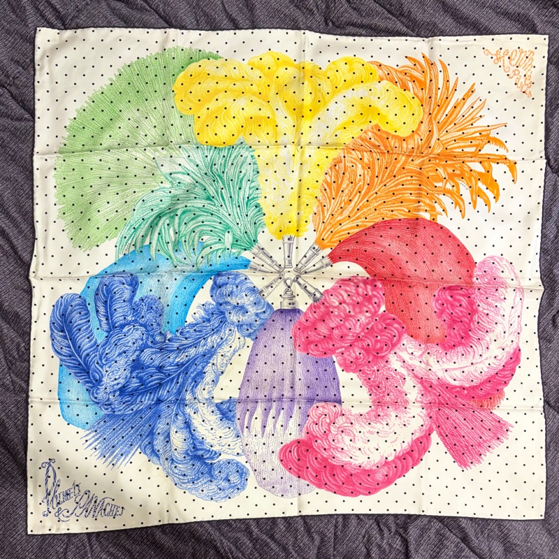 Hermes 華麗輕羽 PLUMETS ET PANACHES El 90*90絲巾-9
