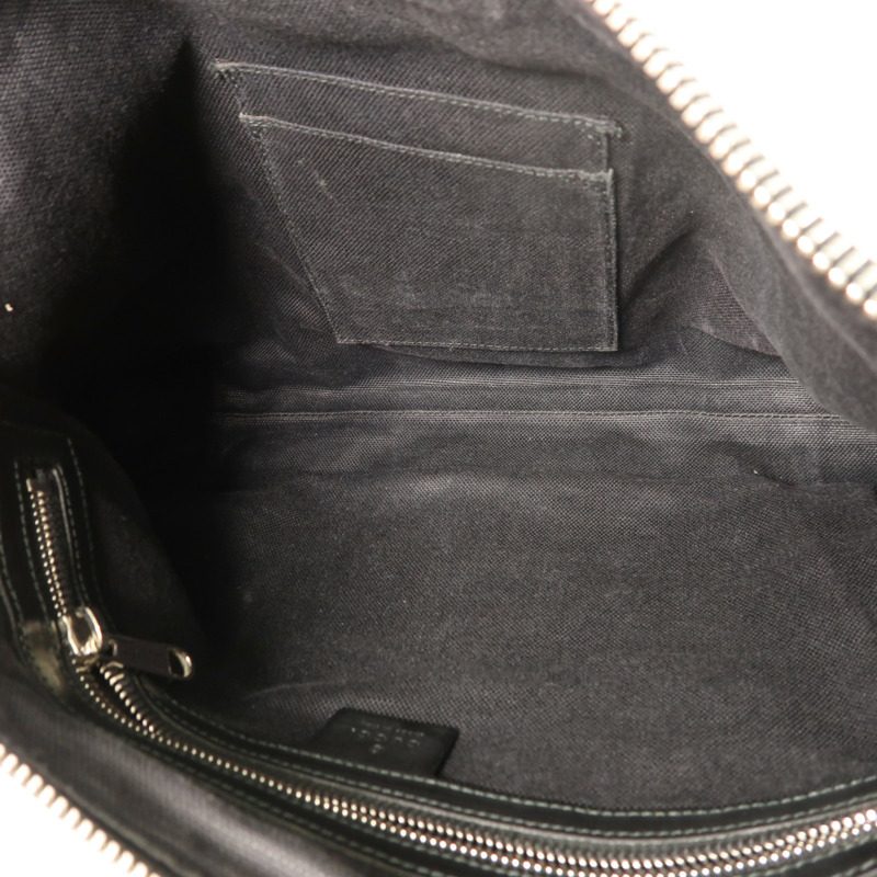 GUCCI 塗層帆布Messenger Bag銀扣肩背袋-4