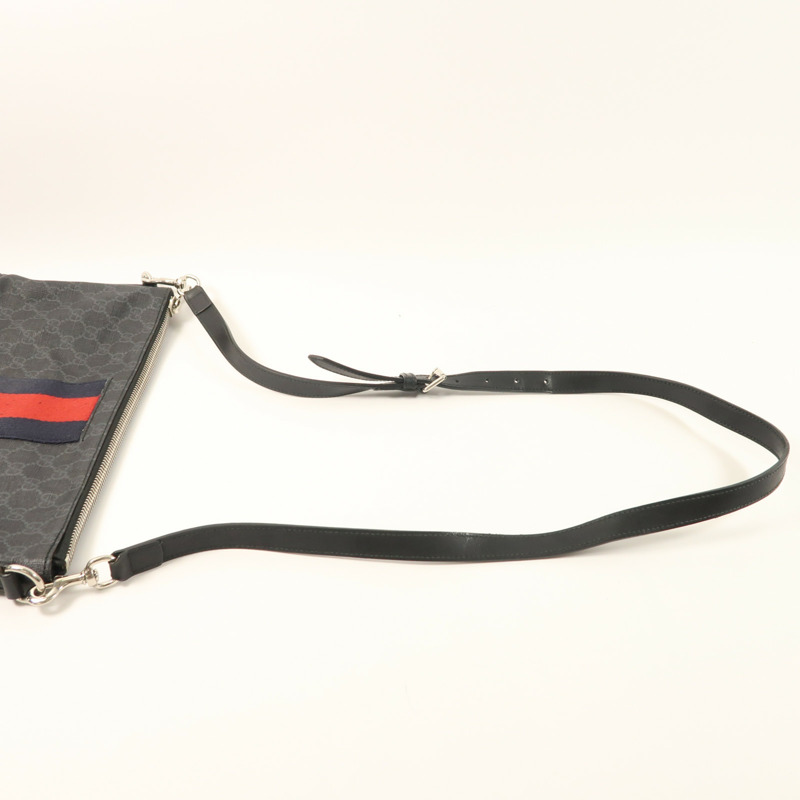 GUCCI 塗層帆布Messenger Bag銀扣肩背袋-7