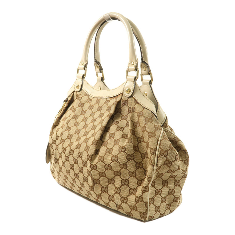 GUCCI 帆布Shoulder Bag金扣肩背袋-2