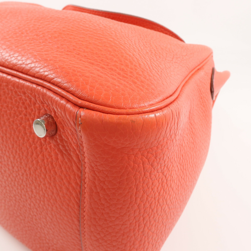 HERMES Clemence皮革Lindy 30銀扣手挽肩背兩用袋Rose Jaipur-5
