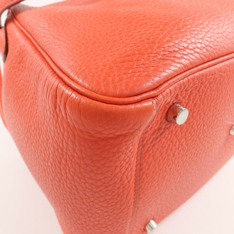 HERMES Clemence皮革Lindy 30銀扣手挽肩背兩用袋Rose Jaipur-8