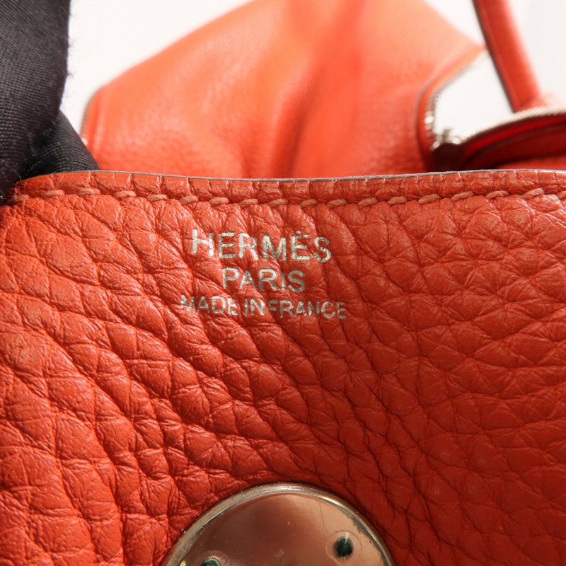 HERMES Clemence皮革Lindy 30銀扣手挽肩背兩用袋Rose Jaipur-12