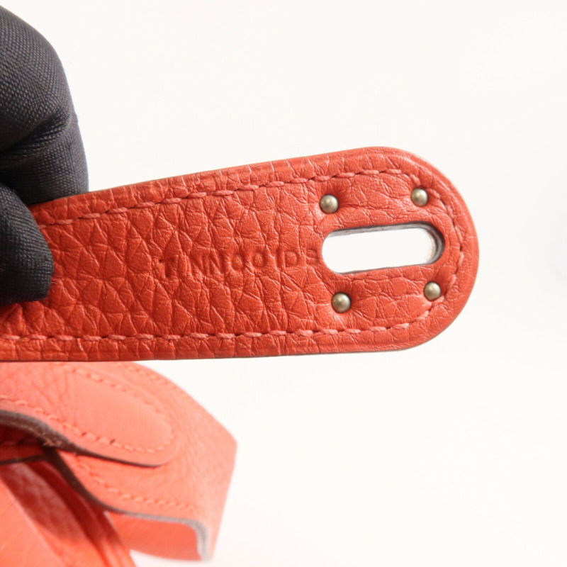 HERMES Clemence皮革Lindy 30銀扣手挽肩背兩用袋Rose Jaipur-13
