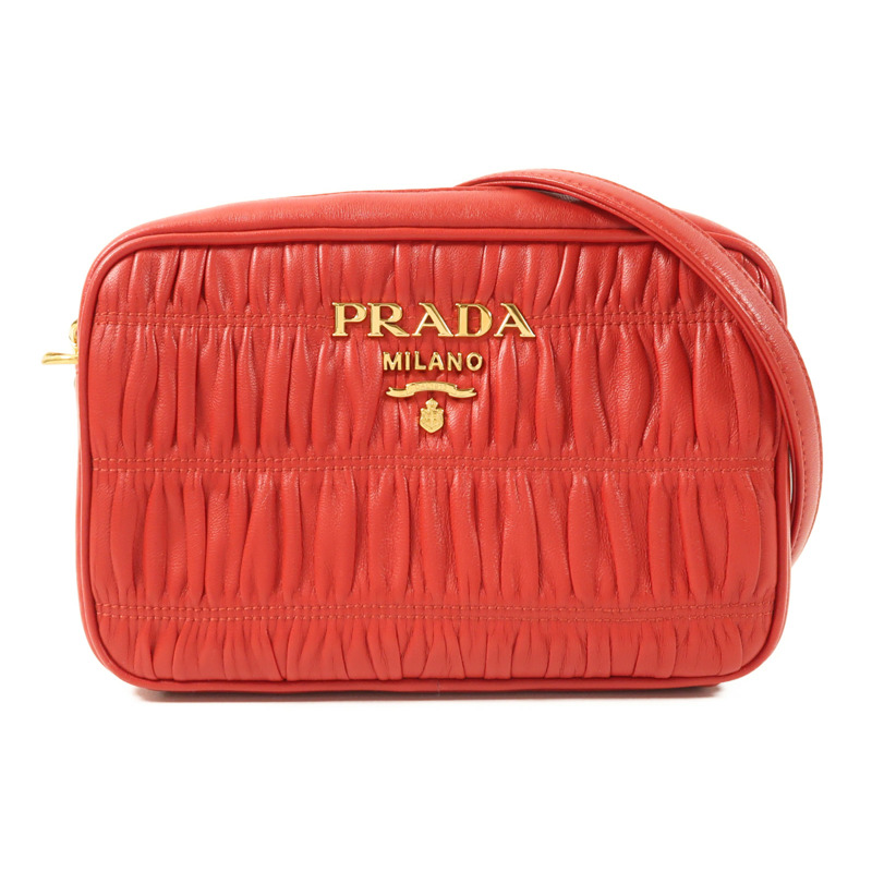 PRADA 羊皮皮革Shoulder Bag金扣肩背袋-0