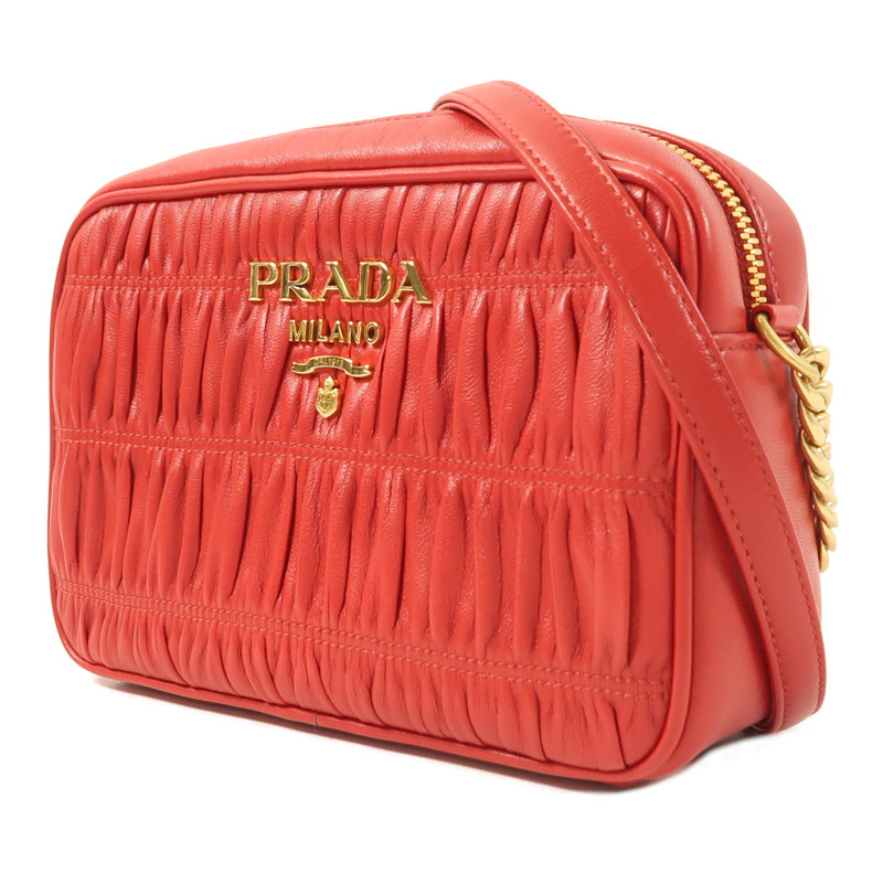 PRADA 羊皮皮革Shoulder Bag金扣肩背袋-2