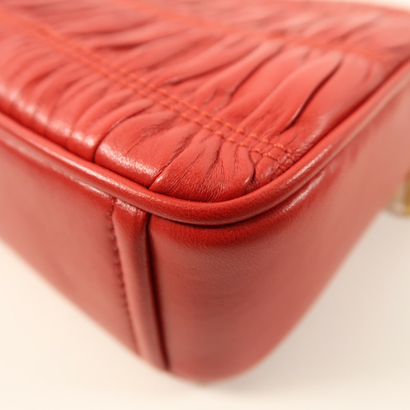 PRADA 羊皮皮革Shoulder Bag金扣肩背袋-13