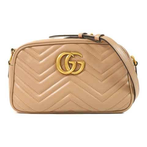 GUCCI 牛皮皮革GG Marmont金扣鏈帶肩背袋
