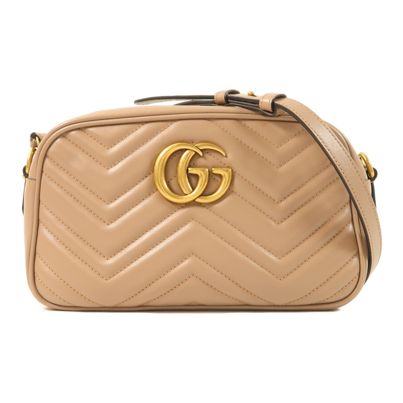 GUCCI 牛皮皮革GG Marmont金扣鏈帶肩背袋-0