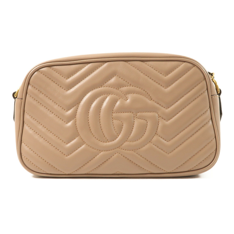 GUCCI 牛皮皮革GG Marmont金扣鏈帶肩背袋-1