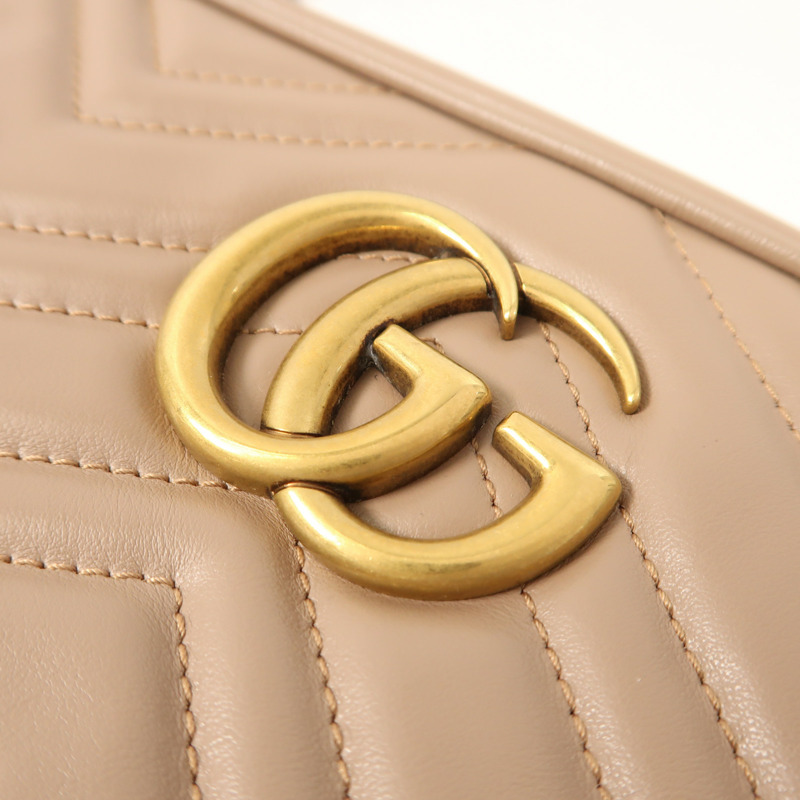 GUCCI 牛皮皮革GG Marmont金扣鏈帶肩背袋-9