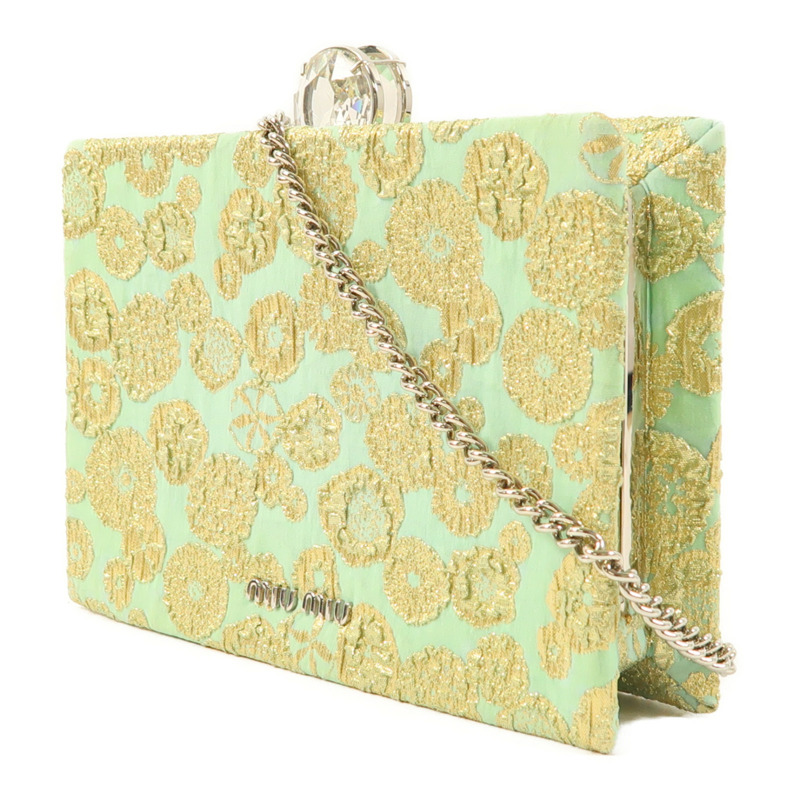 Miu Miu Broccato Lurex Chain Shoulder銀扣鏈帶肩背袋-2
