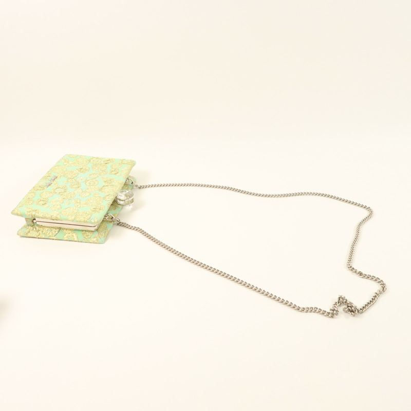 Miu Miu Broccato Lurex Chain Shoulder銀扣鏈帶肩背袋-7
