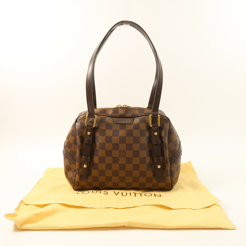 LOUIS VUITTON Damier Rivington PM金扣肩背袋-9