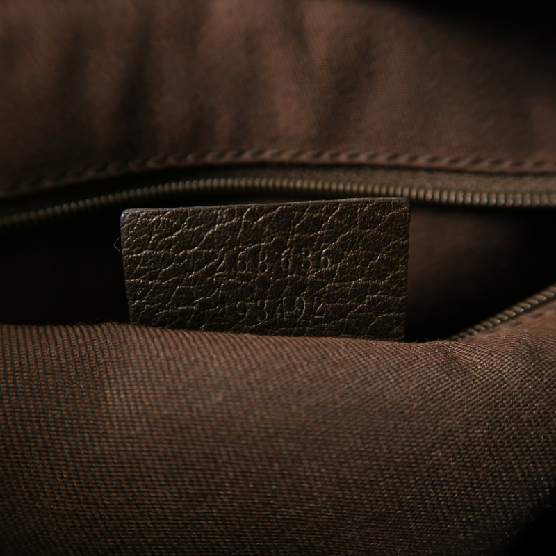 GUCCI 牛皮皮革Shoulder Bag銀扣肩背袋-6