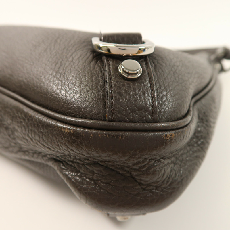 GUCCI 牛皮皮革Shoulder Bag銀扣肩背袋-8