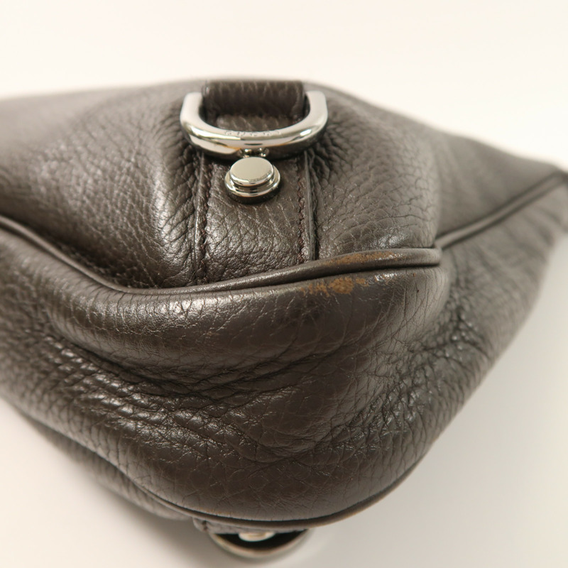 GUCCI 牛皮皮革Shoulder Bag銀扣肩背袋-10
