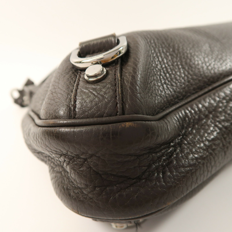 GUCCI 牛皮皮革Shoulder Bag銀扣肩背袋-11