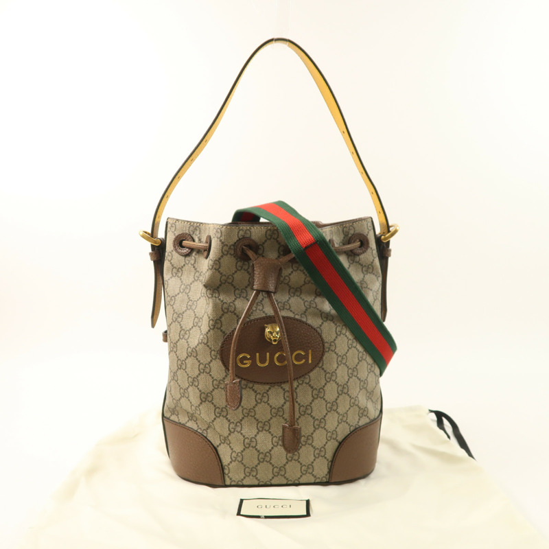 GUCCI 塗層帆布Neo Vintage GG Supreme Backpack金扣肩背袋/背包-8