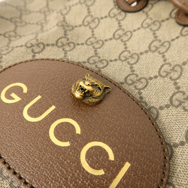 GUCCI 塗層帆布Neo Vintage GG Supreme Backpack金扣肩背袋/背包-9