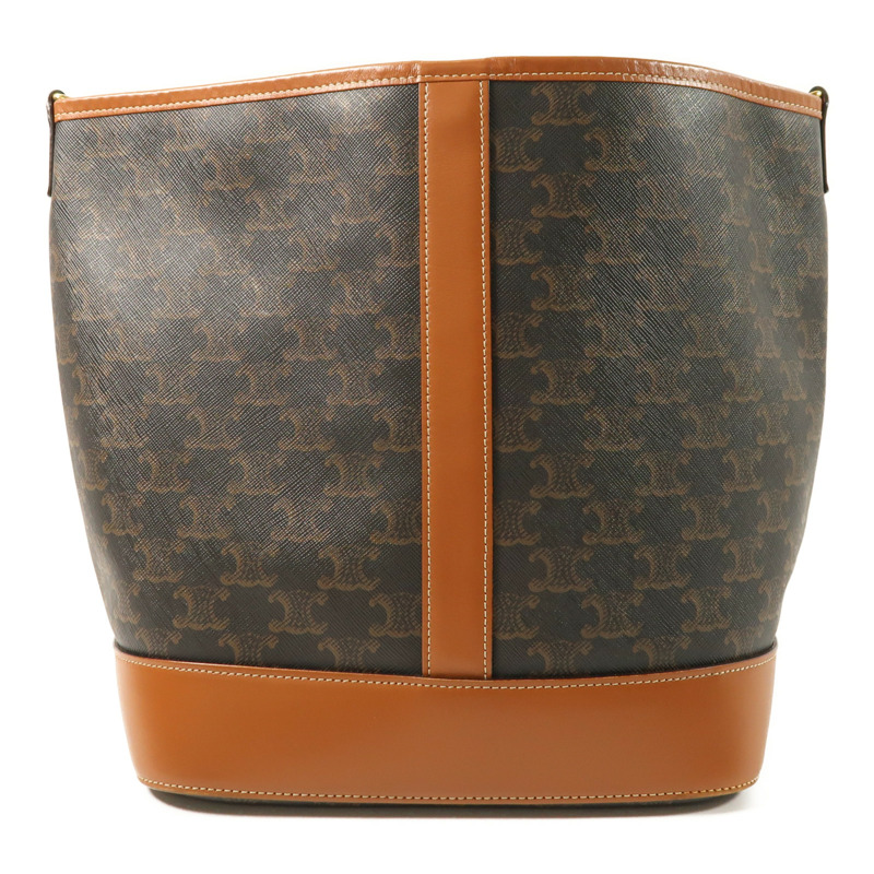 CELINE 塗層帆布Medium Bucket In Triomphe金扣肩背袋-1